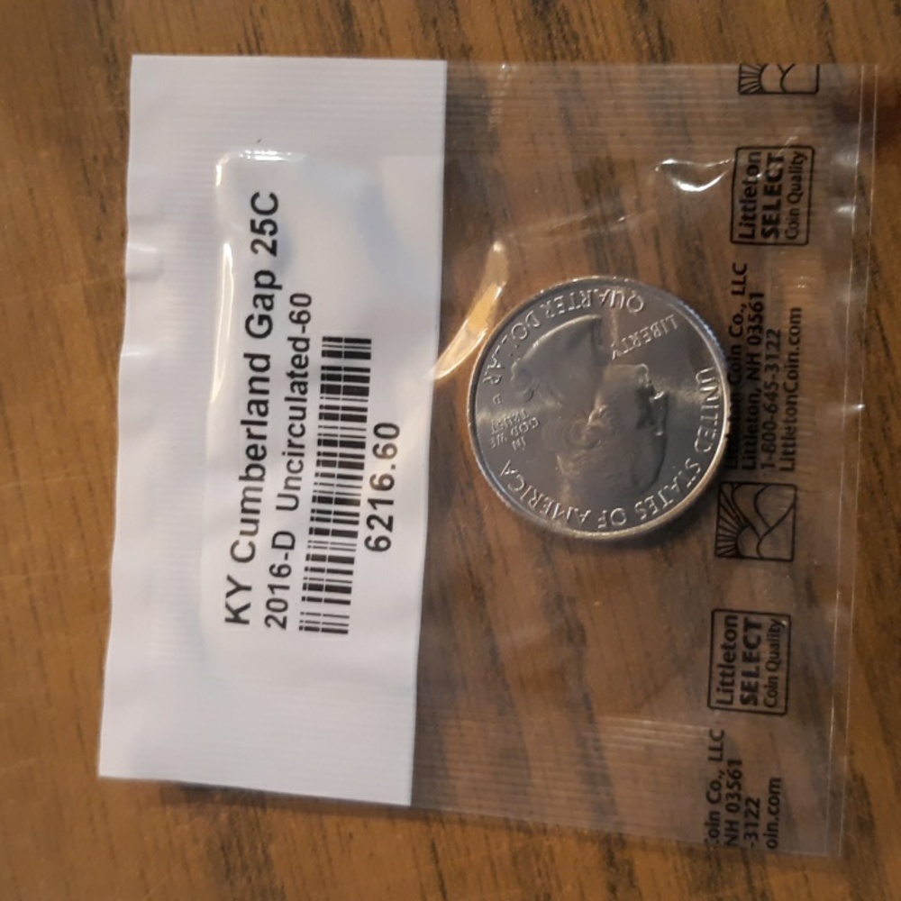 **2016 D KY Cumberland Gap Quarter Uncirculated- 60 (Sku C 26)